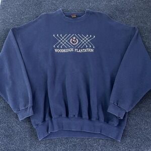 Vintage Cross Creek Sweatshirt Mens 2XL Blue Woodridge Plantation Made USA 90s